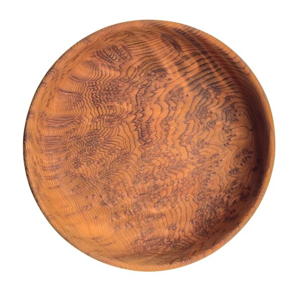 Vintage California Hand Turned Redwood Burl Curly Grain Bowl - Picture 1 of 4
